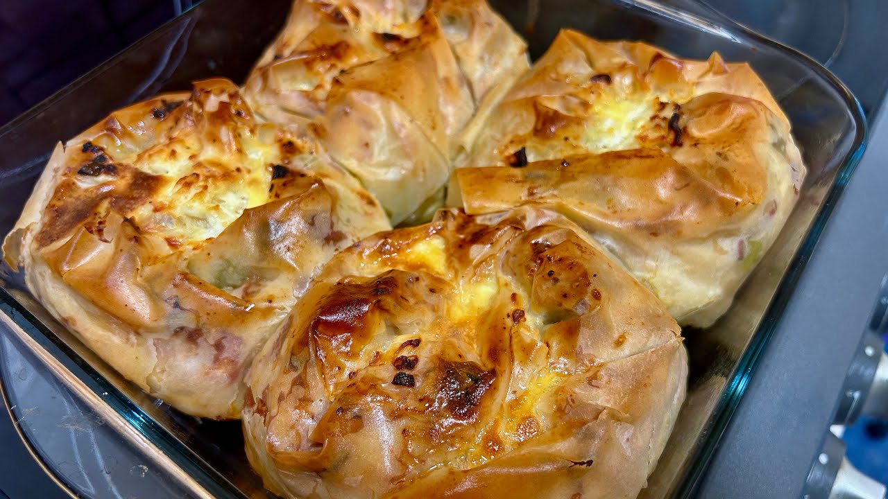 Easy HAM and Cottage cheese filo pie