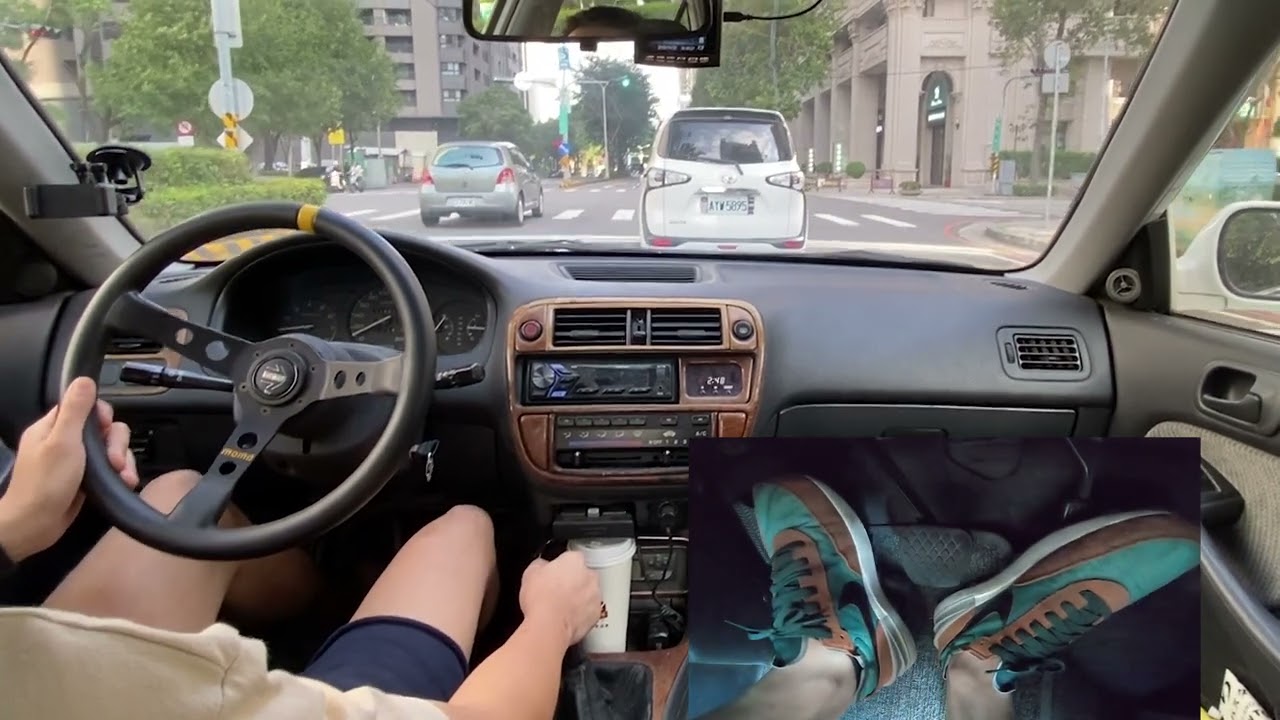 POV Manual Car Driving through Busy Roads with Pedal Cam