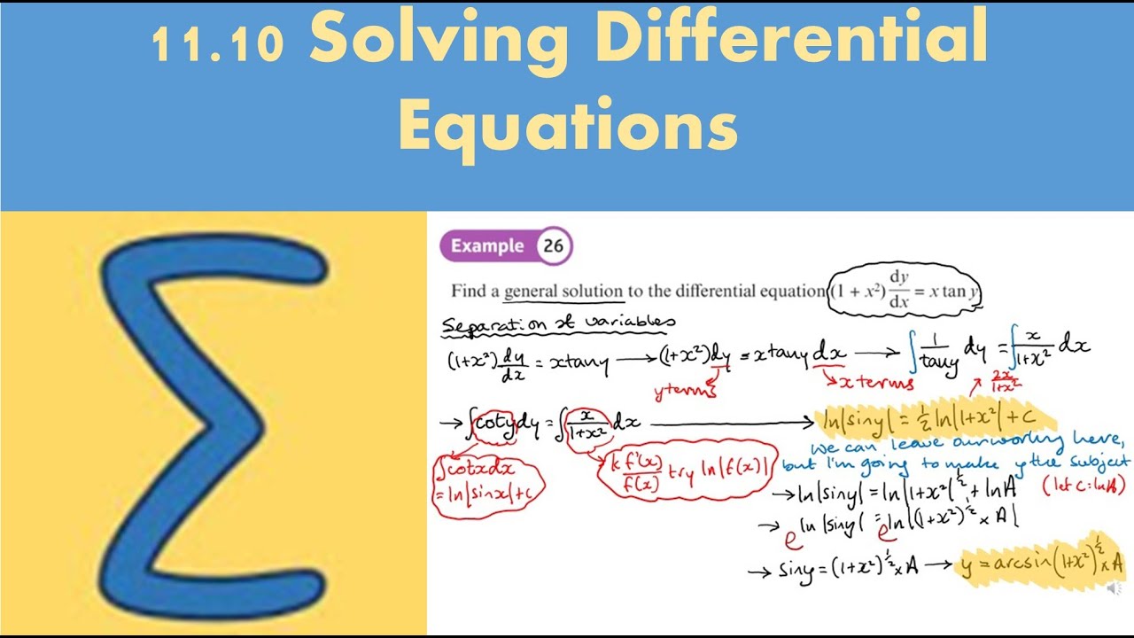 11.10 Solving Differential Equations (PURE 2 - Chapter 11: Integration)