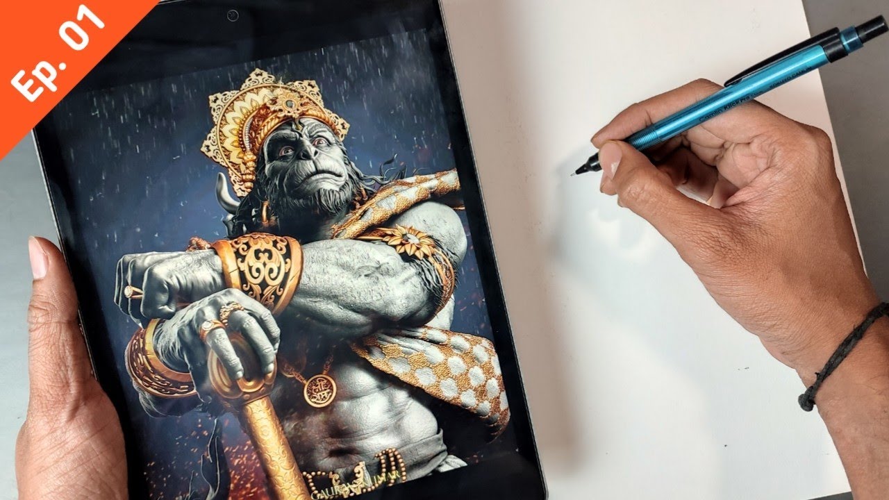 How To Draw Hanuman ji 😍  Step By Step Drawing Tutorial  🔥 | Ep. 01 | its art adda 