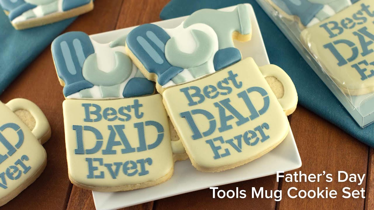 Best Dad Ever Tools Mug Cookie Tutorial for Father’s Day | Cookie Decorating with Royal Icing