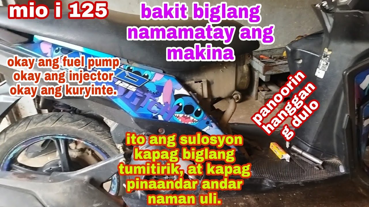 mio i 125 biglang tumitirik. pag pinaandar,andar naman uli. ito ang sulosyon