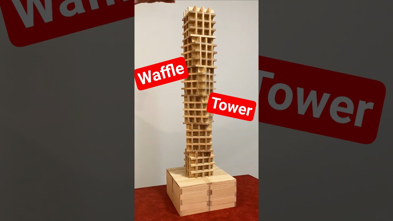 Waffle Tower Build with Kapla Planks! 