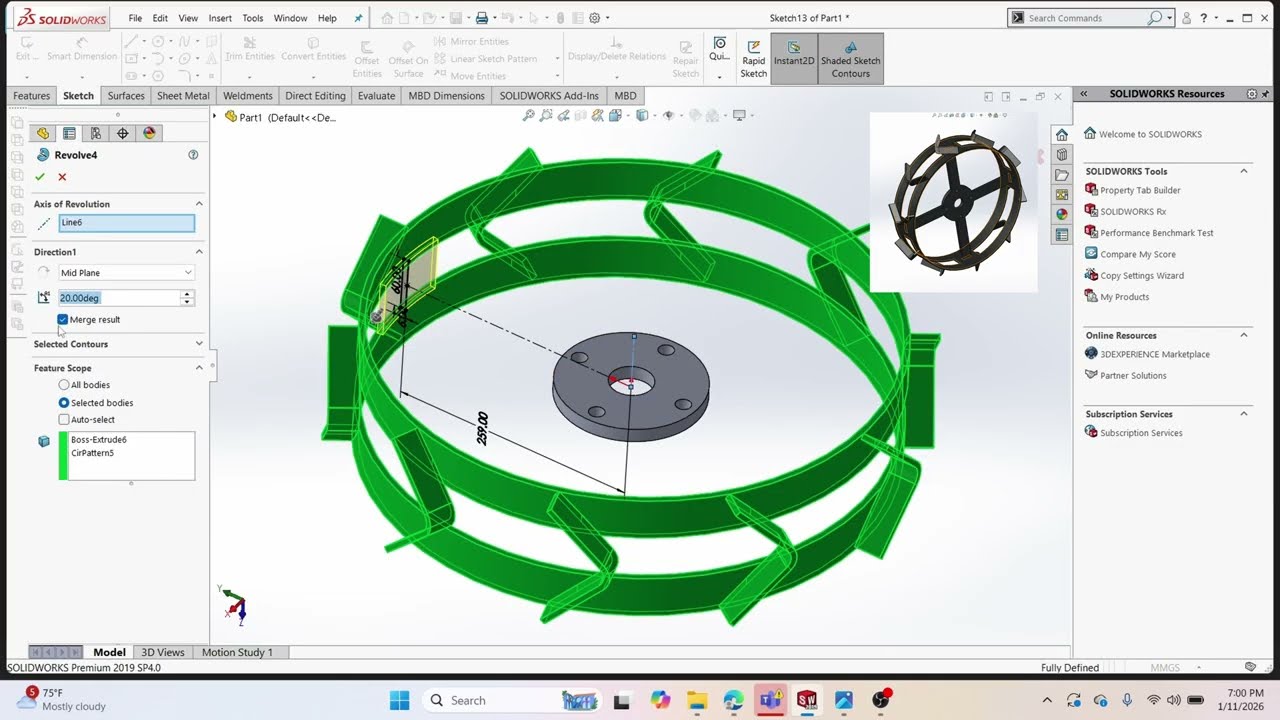 How I designed a tractor in SolidWorks part 2: Steel wheel