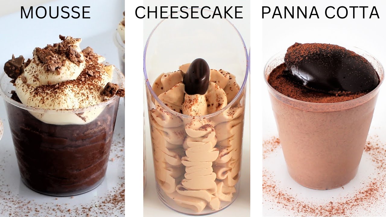 3 Delicious MOCHA Flavoured Desserts! Panna Cotta Chocolate Mousse and Cheesecake Coffee Chocolate
