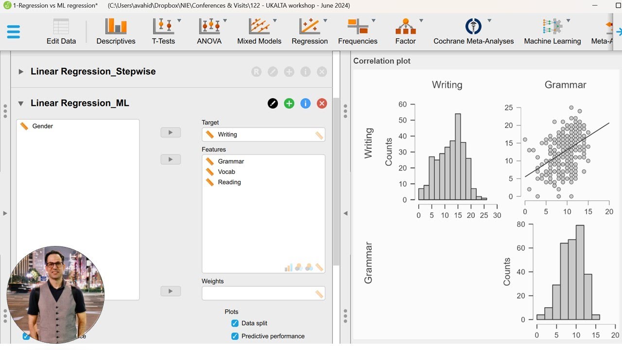Machine Learning Workshop Part 1 | Linear Regression with JASP