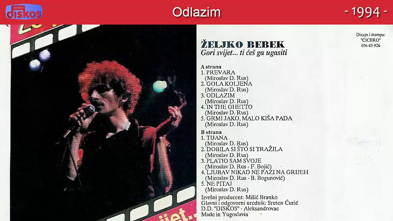 Zeljko Bebek - Odlazim - (Audio 1994)