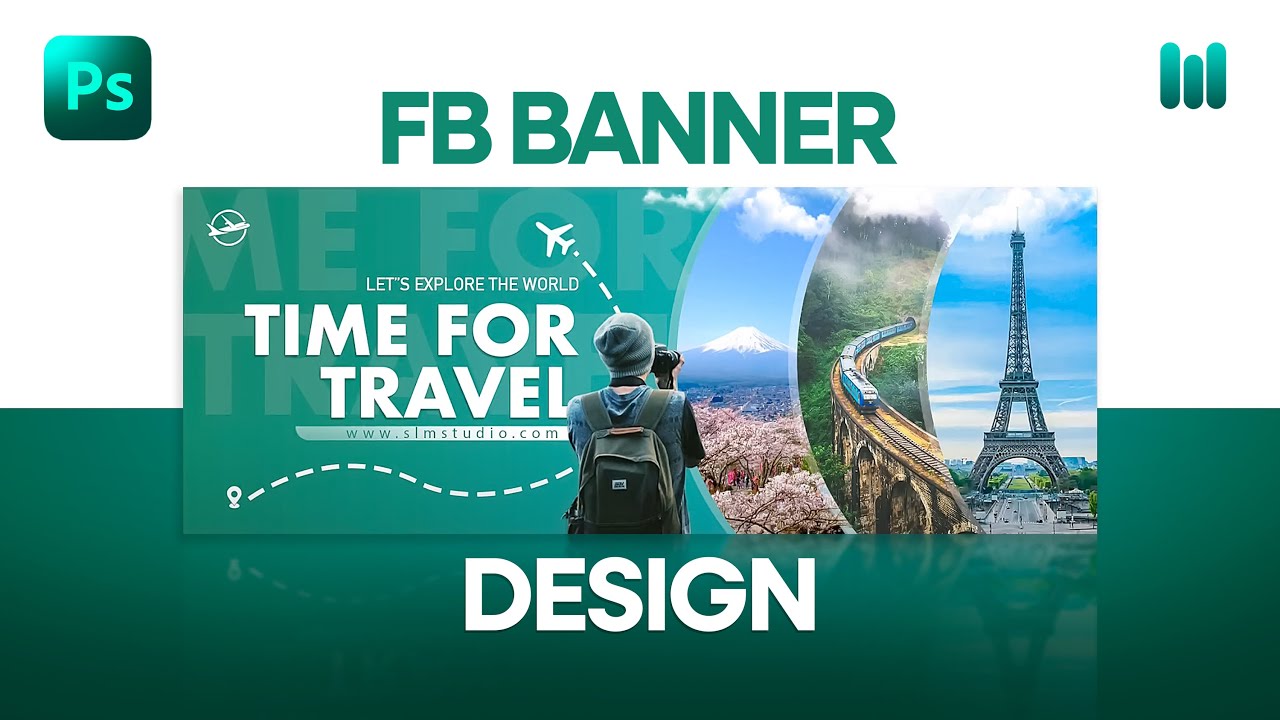 Unique Travel Facebook Banner Design in Photoshop | Banner ads design |