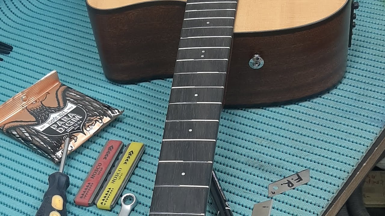 Акустическая гитара Ibanez AAD50CE-LG. Шлифовка ладов, Т.О.
