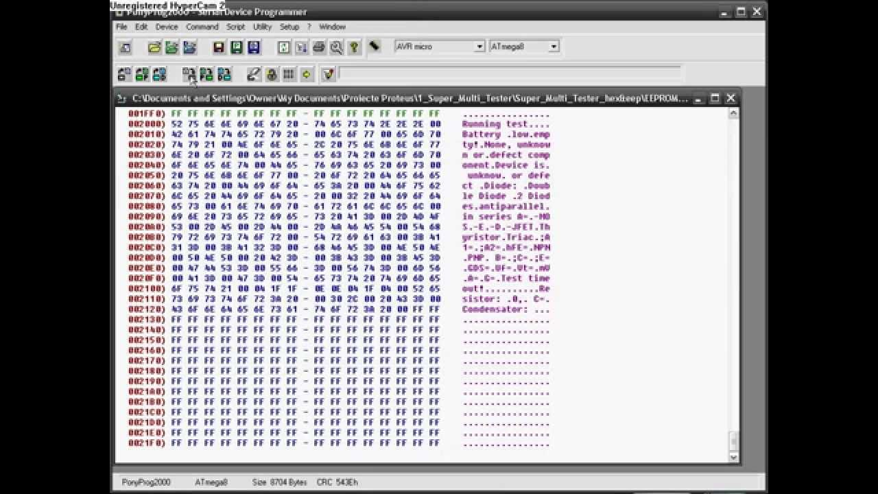 Programare Atmega8 pentru Super-multi-tester cu PonyProg2000