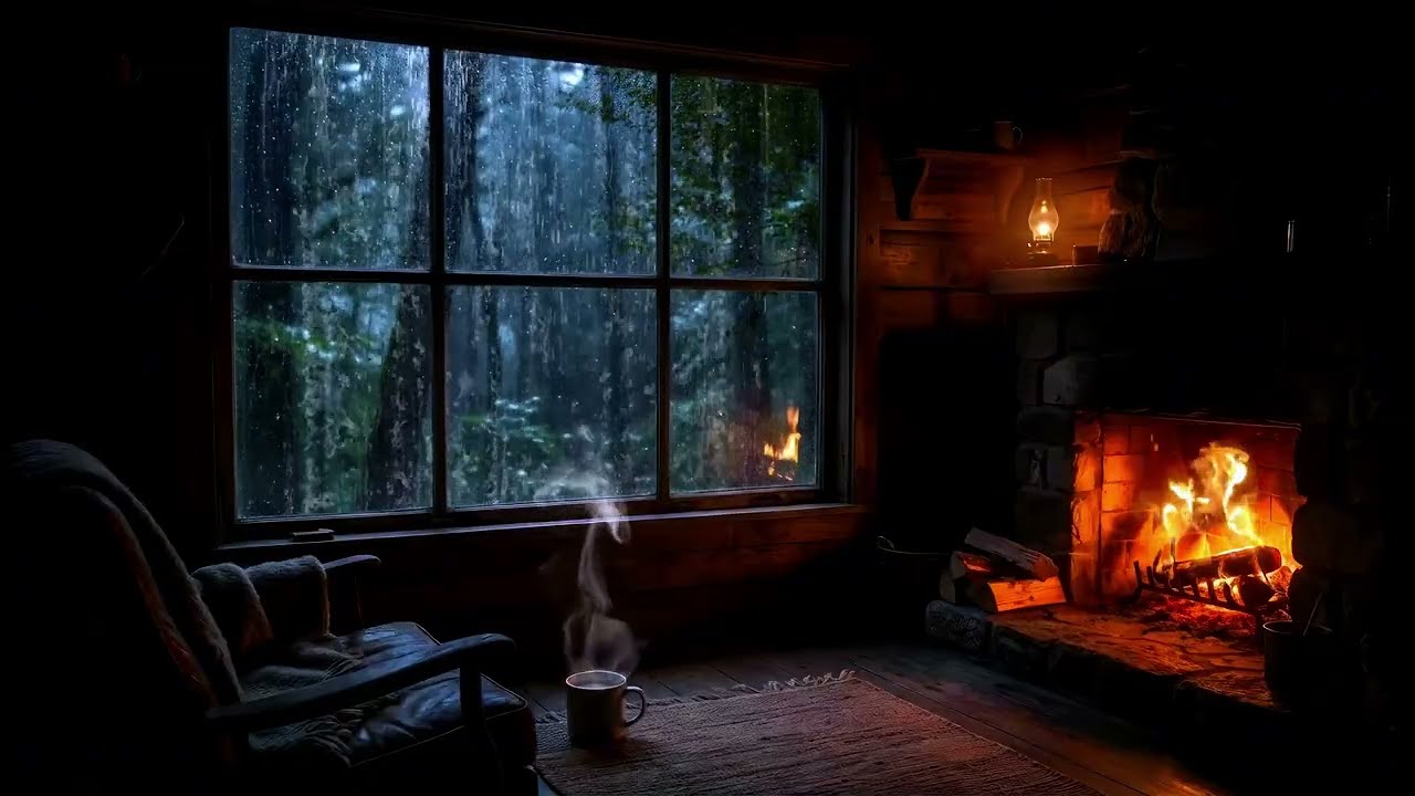 Escape to a Stormy Cabin: Thunderstorm and Fireplace Sounds to Help You Sleep & Study