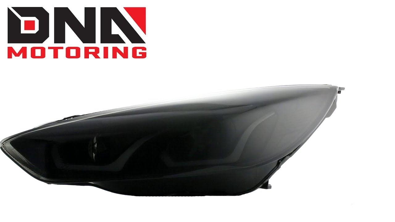 DNA Motoring 15-17 Ford Focus Black Smoked Clear Headlights
