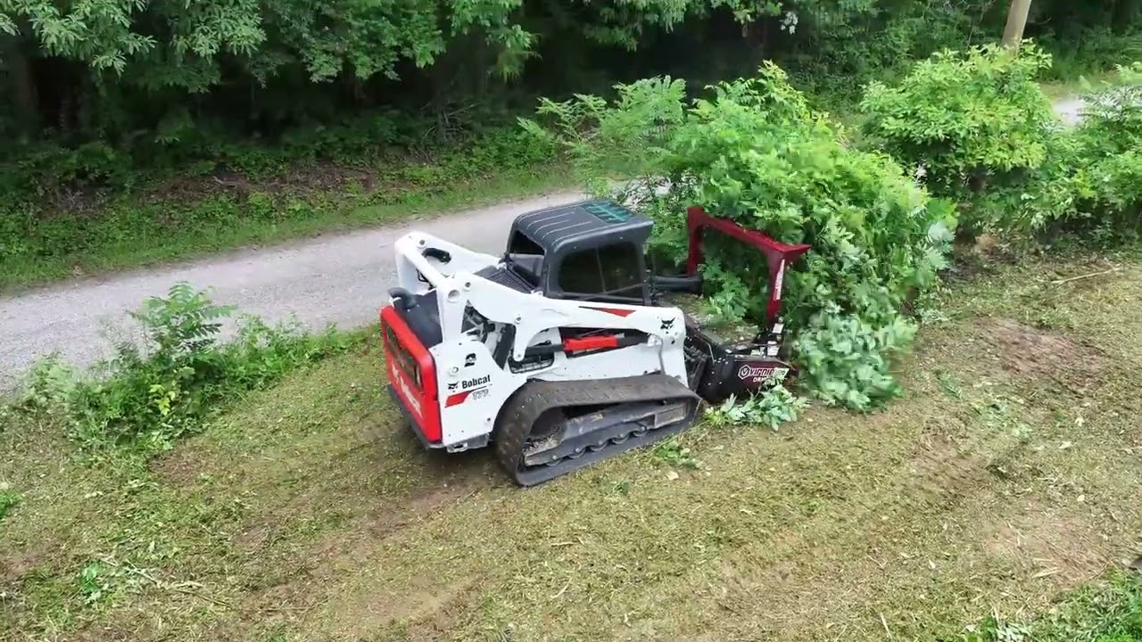 Drum Mulcher Demo | Right-of-way clearing under power lines along roadside