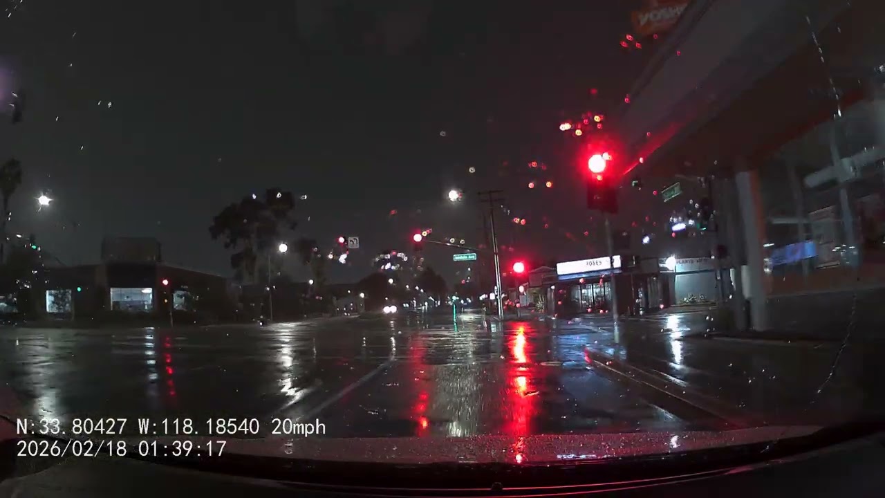 #Daily #Drive #Dashcam #South California, #USA#Los Angeles #Rainy and #Stormy #Night