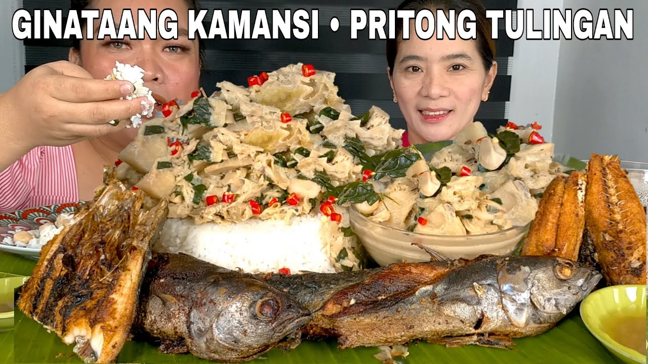 GINATAANG KAMANSI AT PRITONG TULINGAN DAING BANGUS | FILIPINO FOOD | MUKBANG PHILIPPINES
