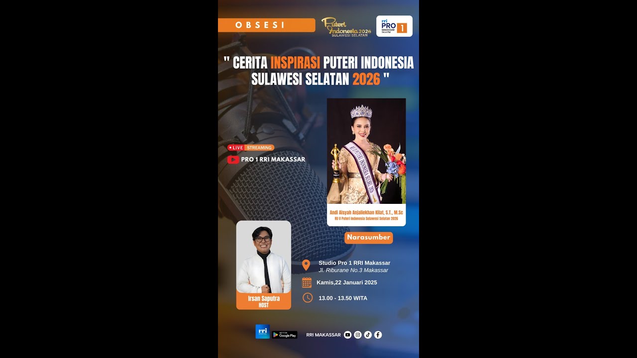 Cerita Inspirasi Puteri Indonesia Sulawesi Selatan 2025 ||  Kamis, 22 Januari 2026