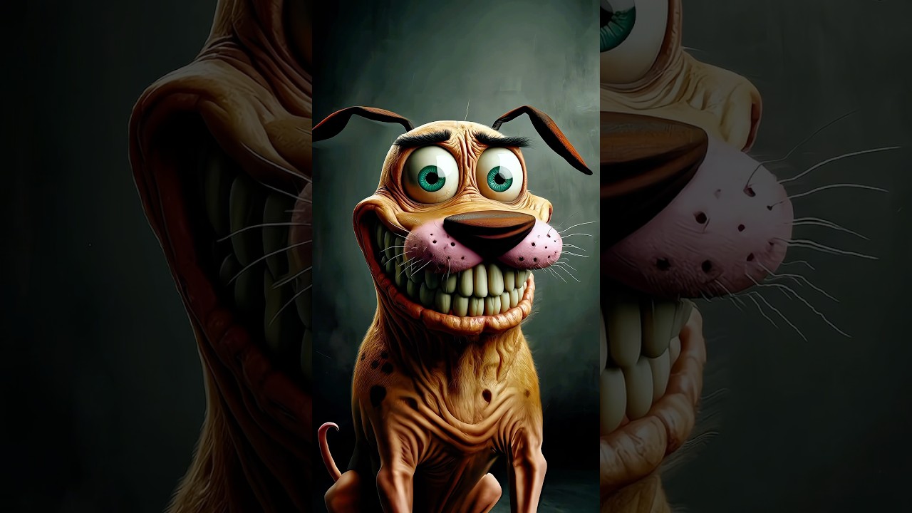 Horror version of the Courage the Cowardly Dog characters #scary