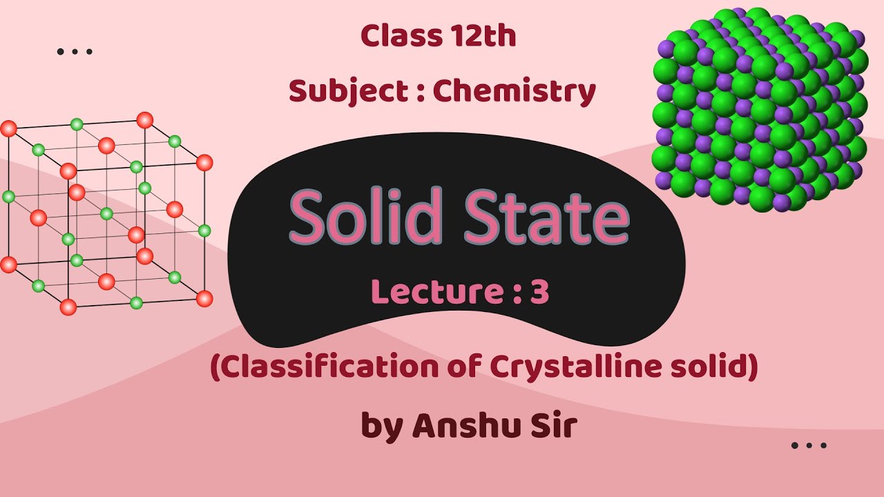 Classification of Solids(Part 2))  Lecture : 3 (Solid state) Chemistry class 12th & NEET/JEE