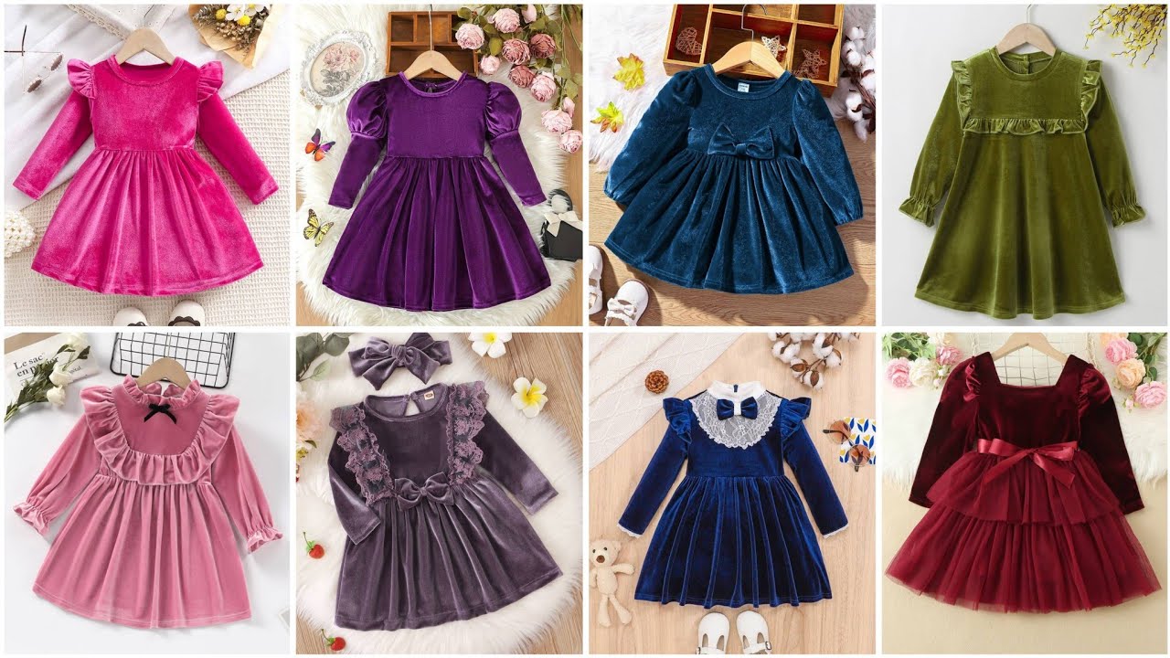 Baby girl velvet frock design 2026/Velvet dress design for kids/Velvet baby girl frock design 2026