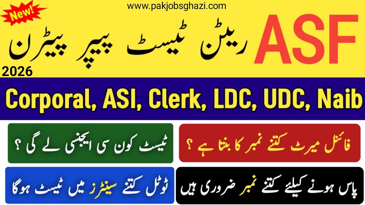 ASF Paper Pattern & Syllabus 2026 | Origin Test, Final Merit & Passing Marks || Asf test preparation