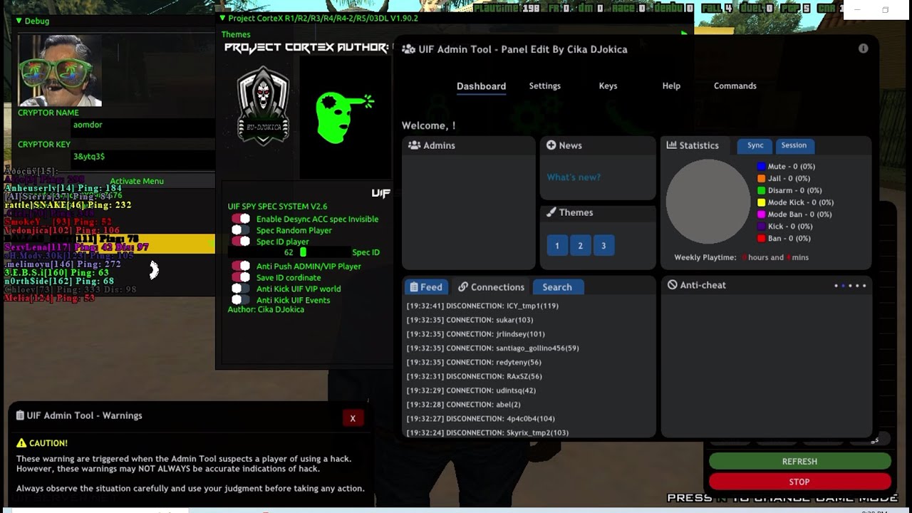 SA:MP UIF ADMIN TOOL 7.1 [ UIF😈SPY SYSTEM V2.6😈 ]