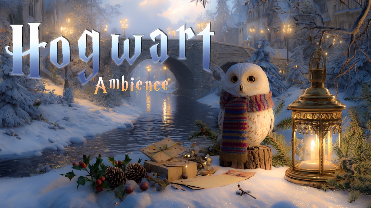 When Hogwarts Celebrates Christmas 🎄 Snowy Ambience & Cozy Fantasy Music