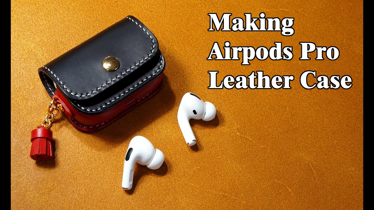 42 [Leather Craft] Making Apple Airpods Pro Leather Case / [가죽공예] 애플 에어팟프로 가죽 케이스 만들기 / Free Pattern