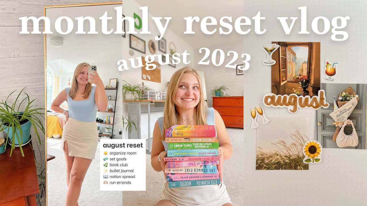 MONTHLY RESET VLOG 🥂 prepping for august, setting intentions, new books, notion, bullet journal