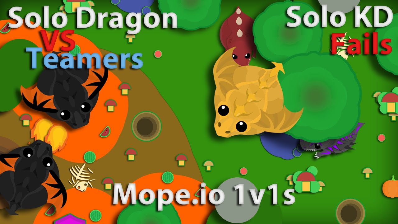 Solo Dragon VS Teamers | Solo KD fails | Mope.io 1v1 Gameplay