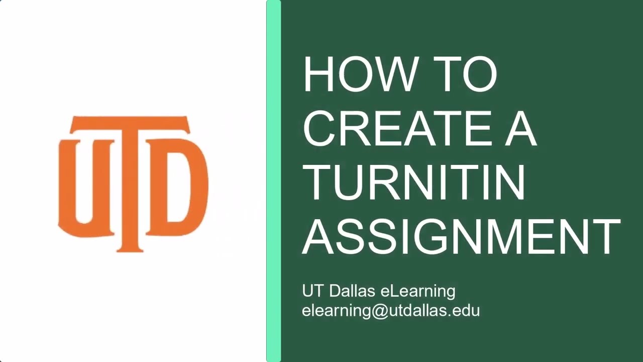How to Create a Turnitin Assignment