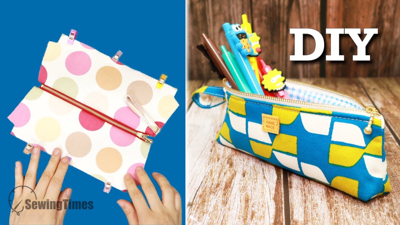DIY пенал за 10 минут🎈Простой урок по использованию лоскутков ткани и молнии!