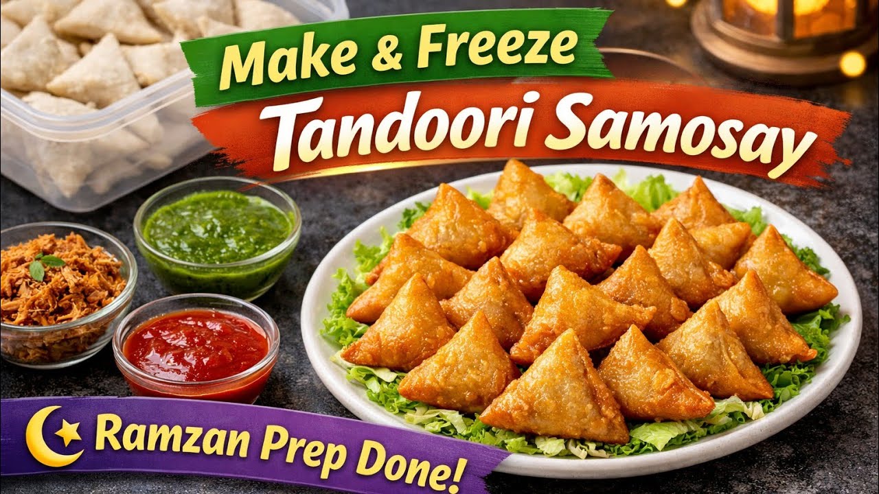 Ramzan Make & Freeze Tandoori Samosa Recipe | Crispy Chicken Samosay for Iftar | Easy Batch Cooking