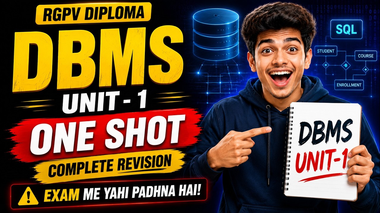RGPV Diploma DBMS Unit-1 One Shot Revision | RGPV Diploma | Complete Revision | 4 Semester Exam 2026