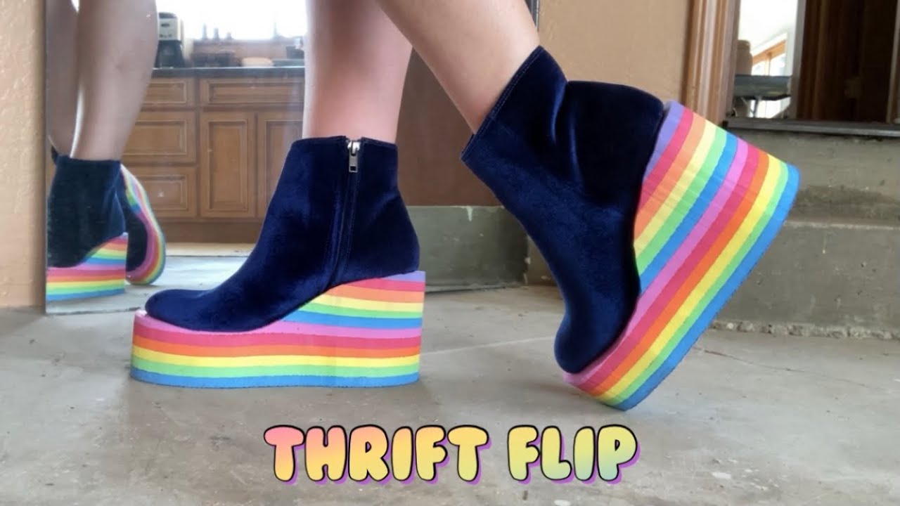 Making my Own PLATFORM SHOES: Making a Blue Velvet Outfit with Platforms (because I want to be tall)