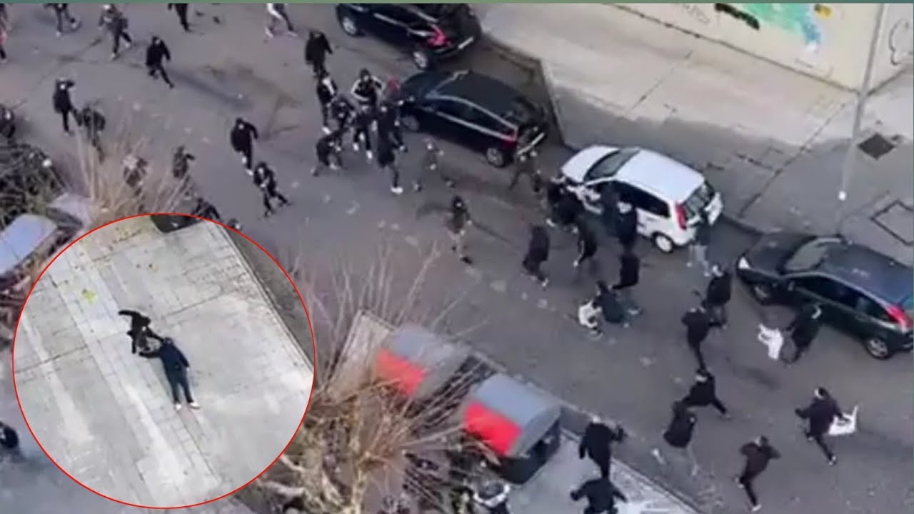 Street fight between Bukaneros (left side) vs Celtarras (right side) 05.02.2022.