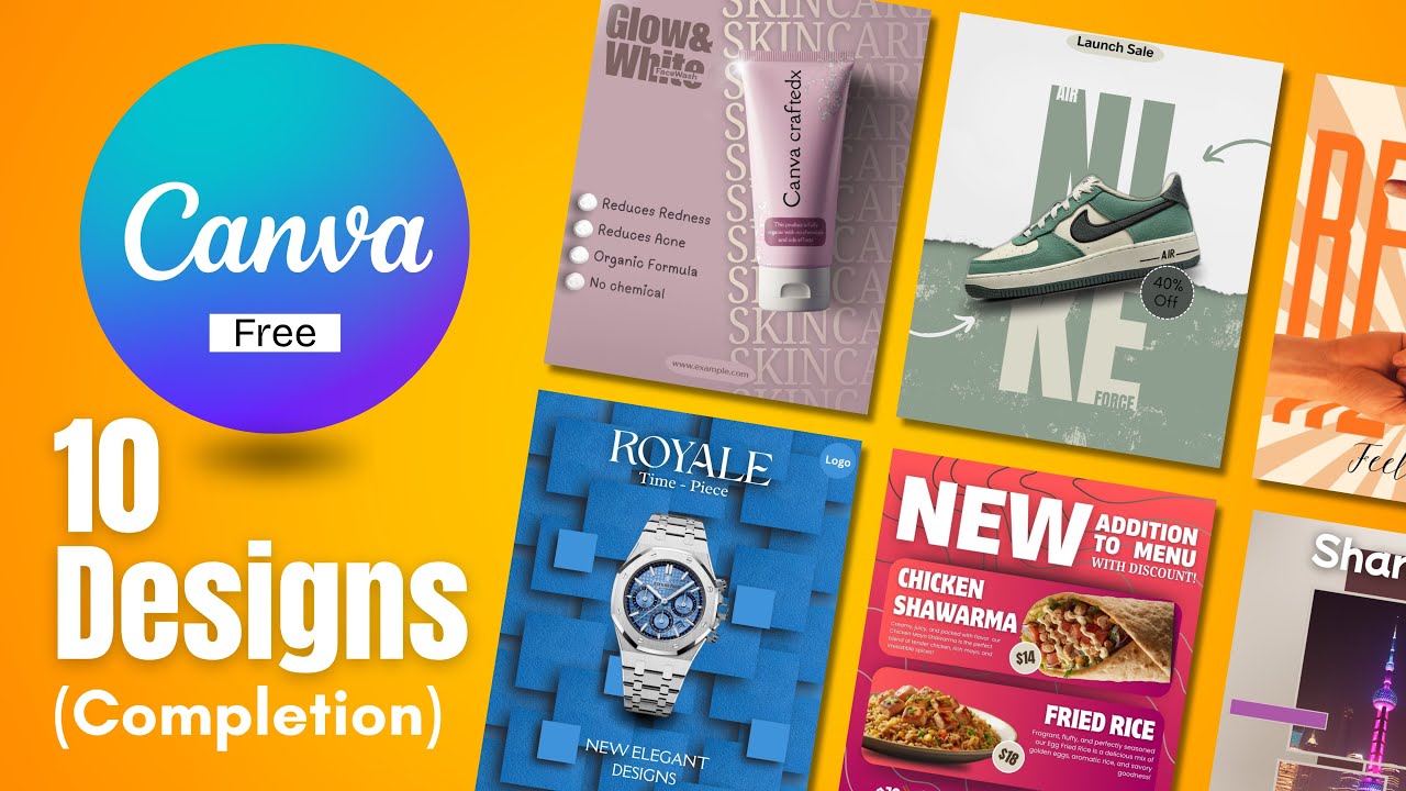 Canva Tutorial For Beginners: 10 Stunning Designs (FREE Version)
