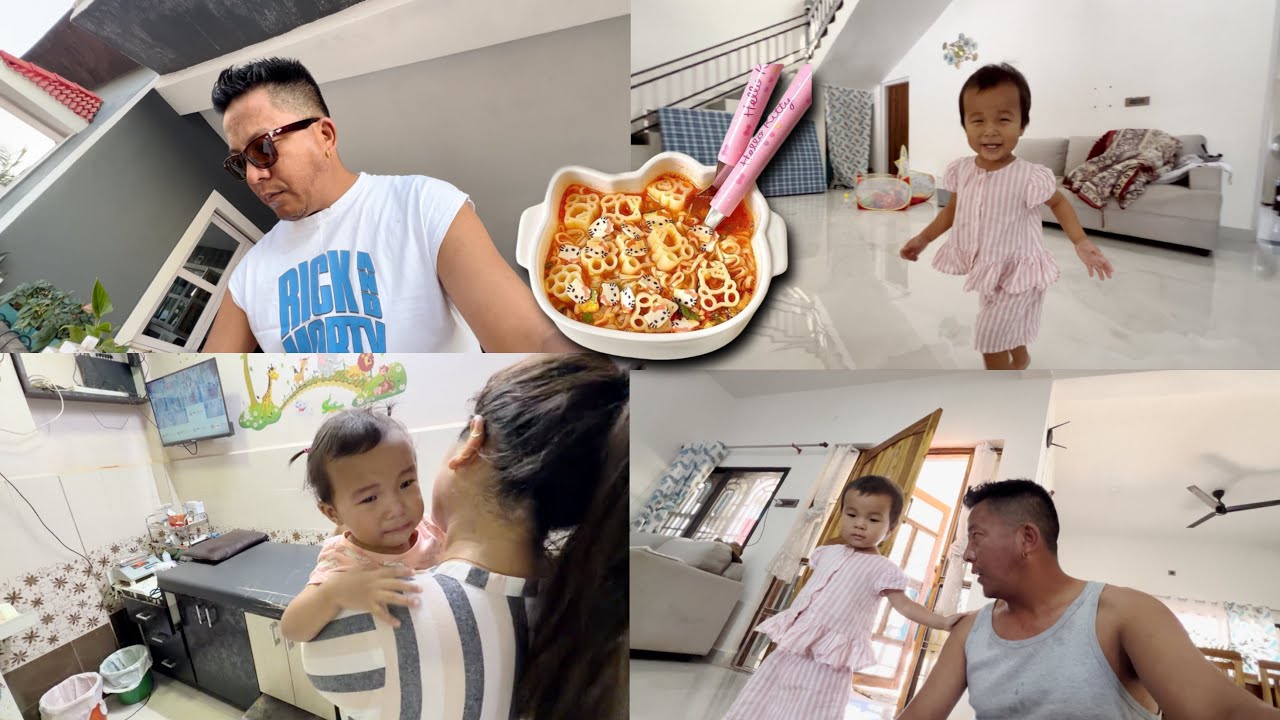 Playing with my little princess 🫅 and feeding her 🍛at the same time, daddy duties never stop💕🎀