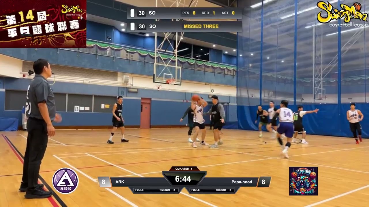平日籃球聯賽 2026-02-23 順利邨體育館 ARK VS Papa-hood Q1