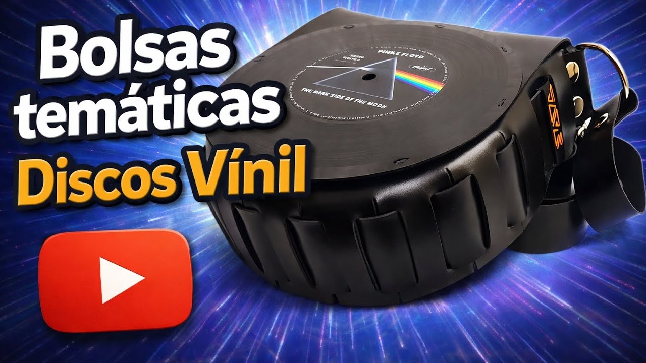 Bolsas únicas e inovadoras!! Com vários temas discos de vinil.
