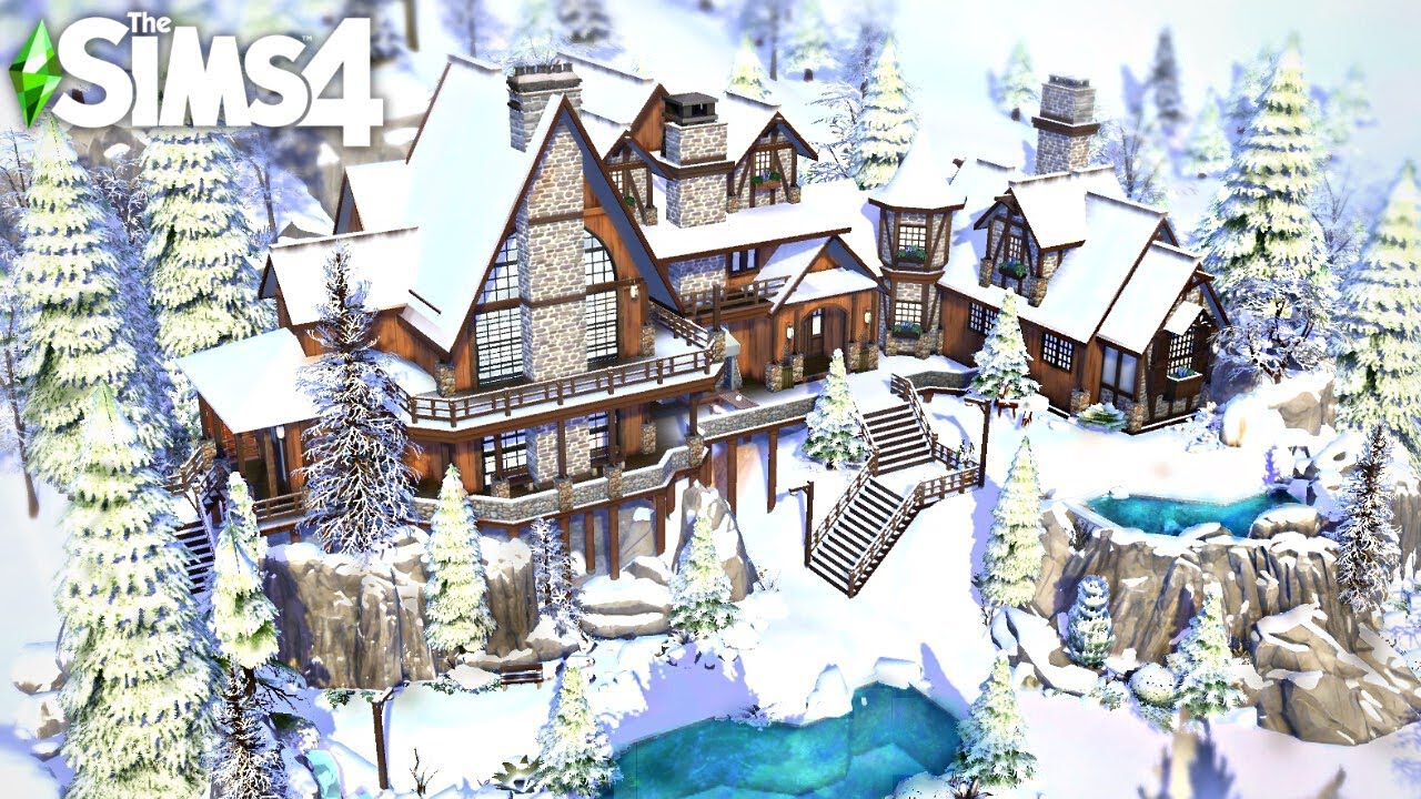 Its snowing at my house so I made a WINTER CABIN LOL |The Sims 4 | Speed Build