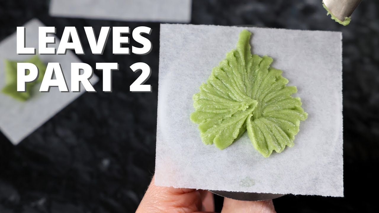 How to pipe buttercream leaves part 2 [ Cake Decorating For Beginners ]