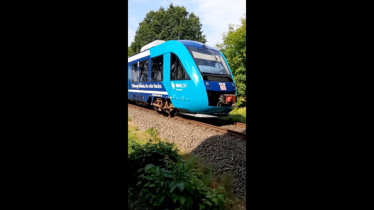🚆 Triebwagen Lint DB 648 106-2 im NAH.SH-Design f&auml;hrt als RB 75 in Kiel-Hassee in Richtung Kiel-Hbf