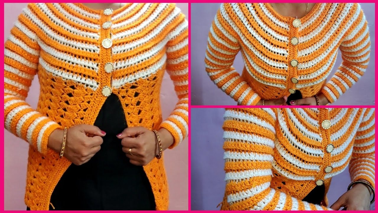 Super easy and Lovely Ladies Cardigan/एक और कश्मीरी कार्डिगन बिलकुल आसानी से बनाएं