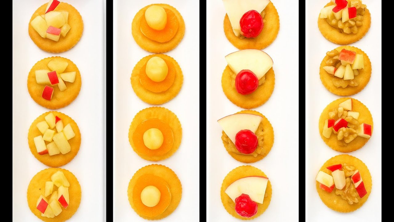 Mini Snacks for New Year Party | 4 Types of Canapes | Easy Appetizer Recipes | Cooking without Fire