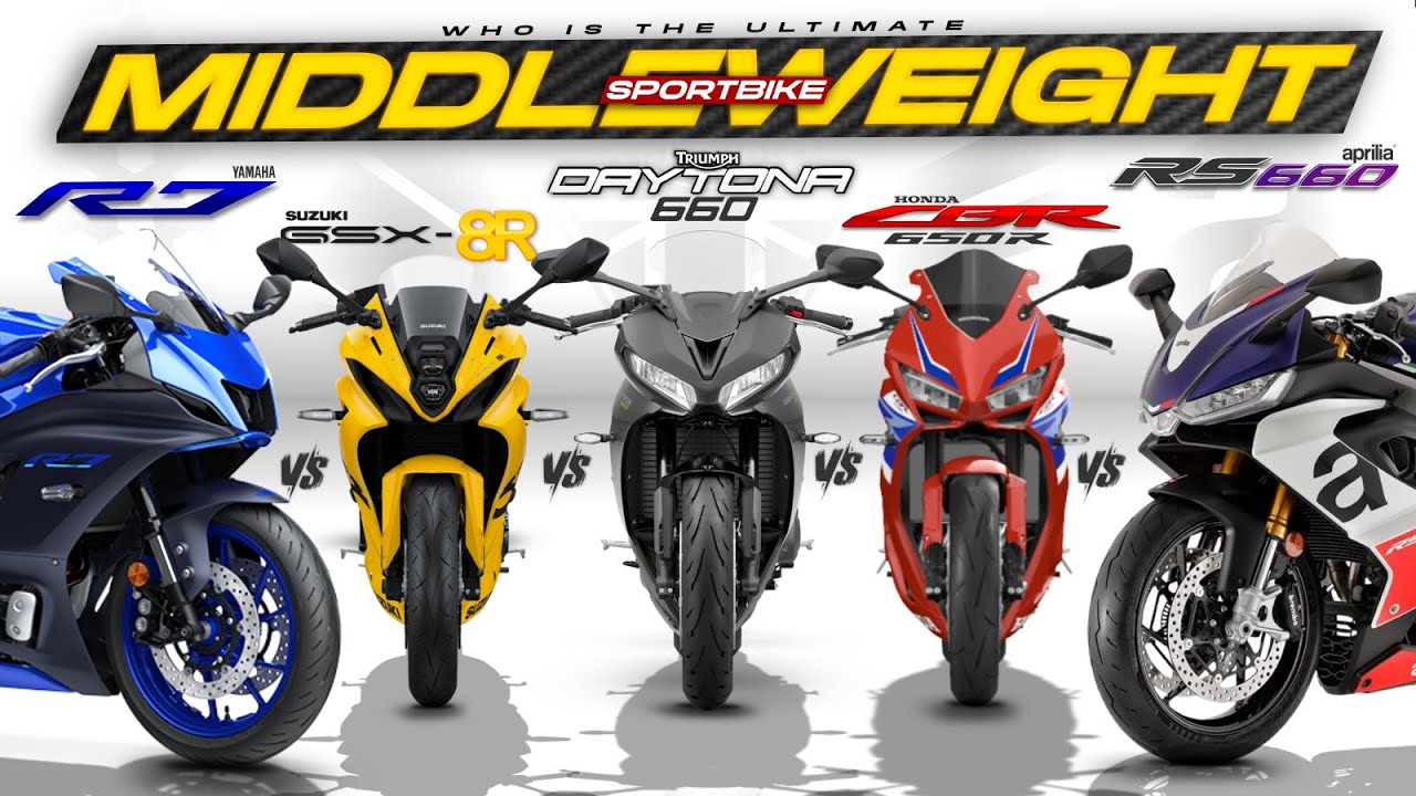 Разборки спецификаций средневесовых спортбайков 2024 года! R7 против GSX-8R против CBR650R против...