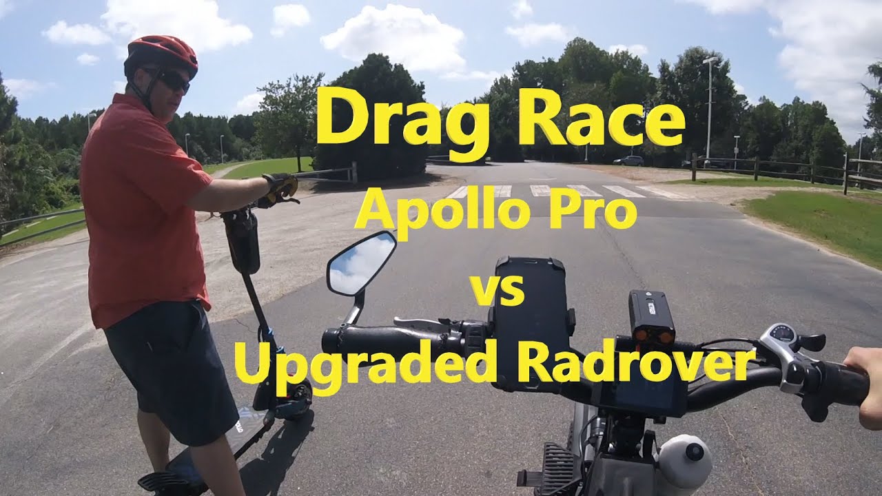 Upgraded Radrover vs Apollo Pro Scooter - Drag Race