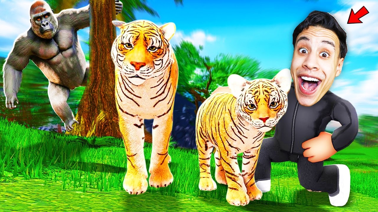 عشت حياة غوريلا في الأدغال… لكن واجهت أخطر الحيوانات !! 🦍😨 | Roblox