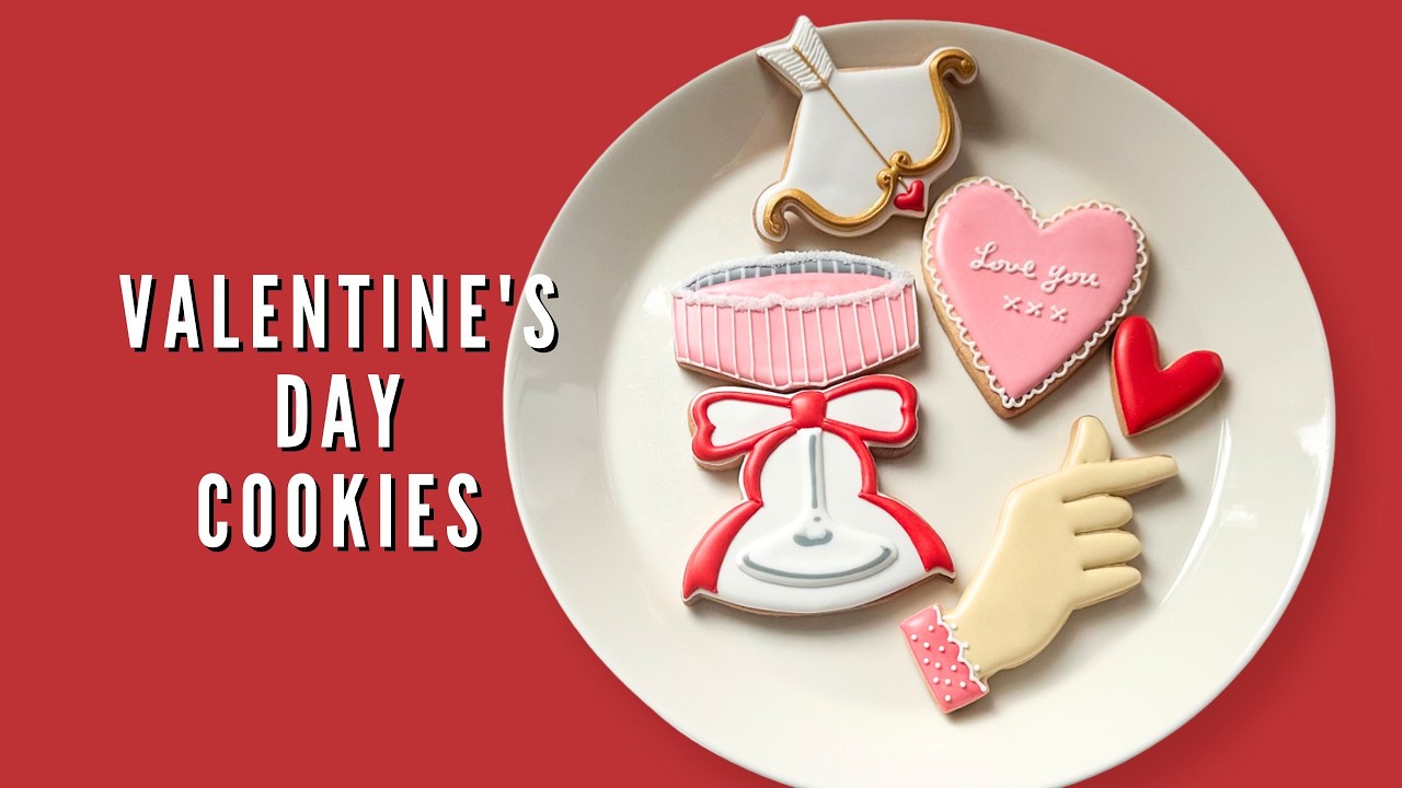 Valentine’s day themed Cookies | Satisfying cookie decorating video