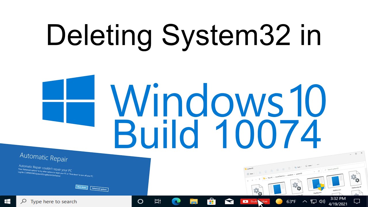 What if we delete System32 in a Windows Insider Preview from April 2015?