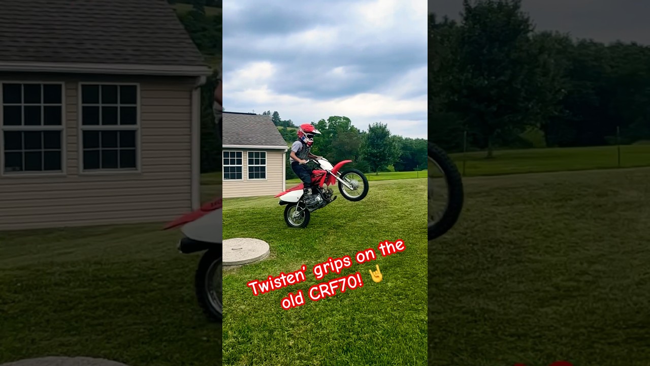 Rippin the old Honda CRF70! #honda #wheelie